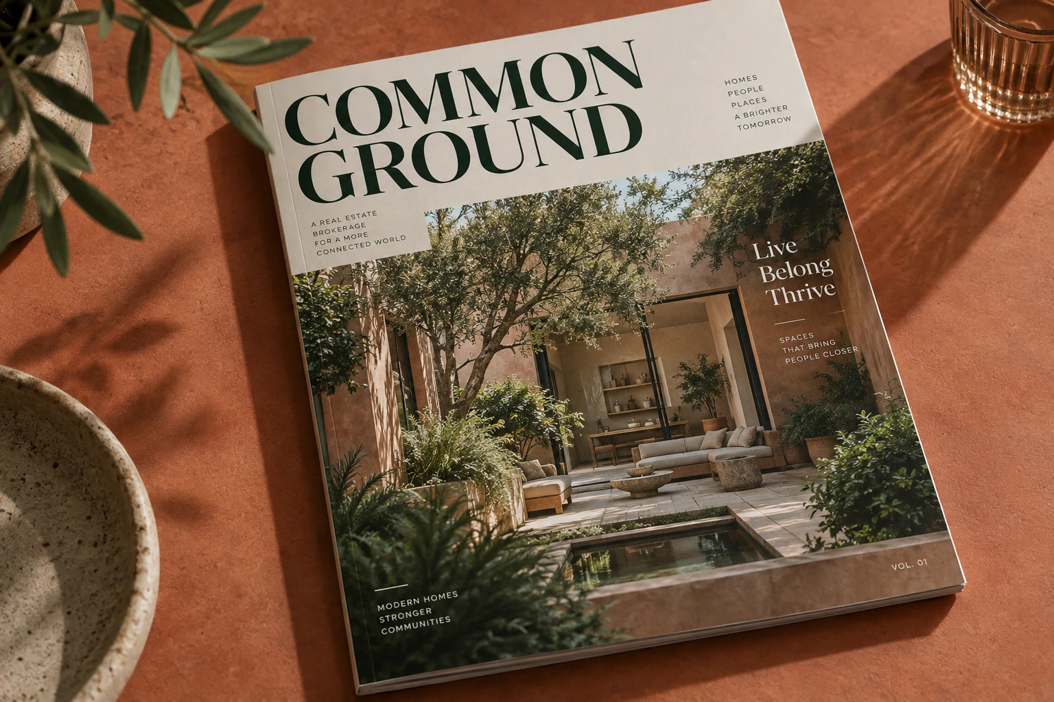 Common Ground, a distinct architectural magazine concept in deep green